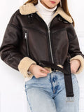 Manteau en fausse fourrure d'agneau pour femmes