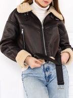 Manteau en fausse fourrure d'agneau pour femmes