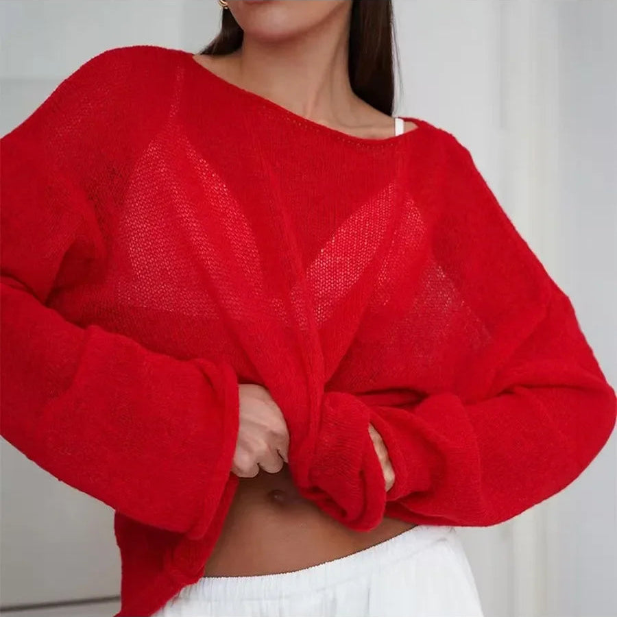 Pull Ajouré Femme – Maille Fine et Transparente