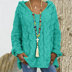 Pull torsadé tricoté de couleur pure pour femmes