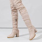 Bottes à glissière floquées pour femmes
