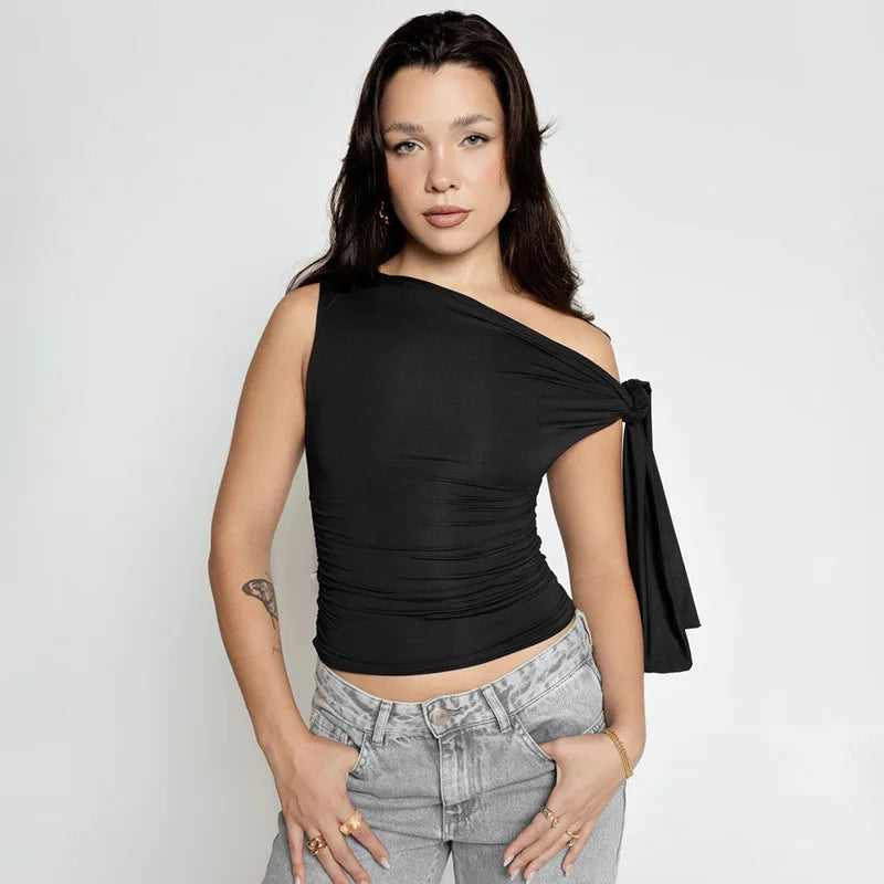 T-shirt court sans manches pour femmes