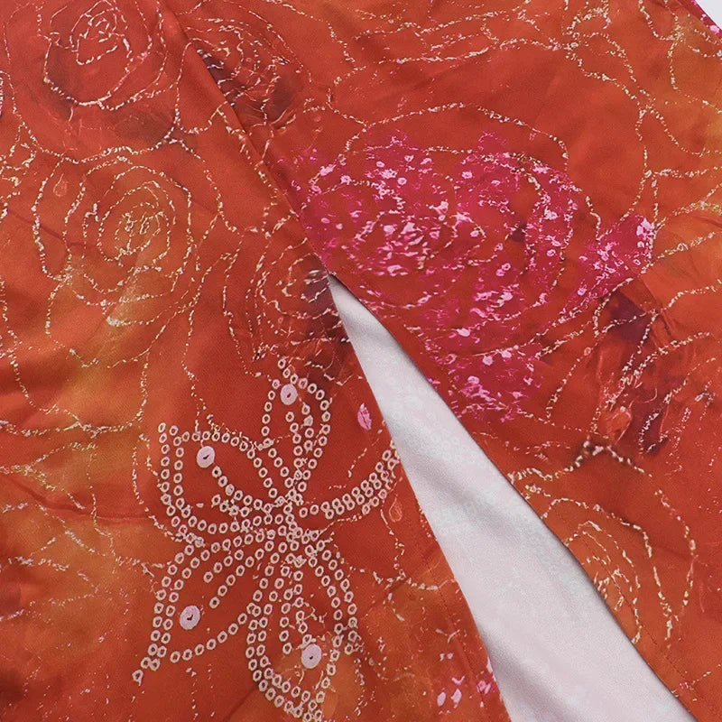 Robe longue rétro coloré pour femmes