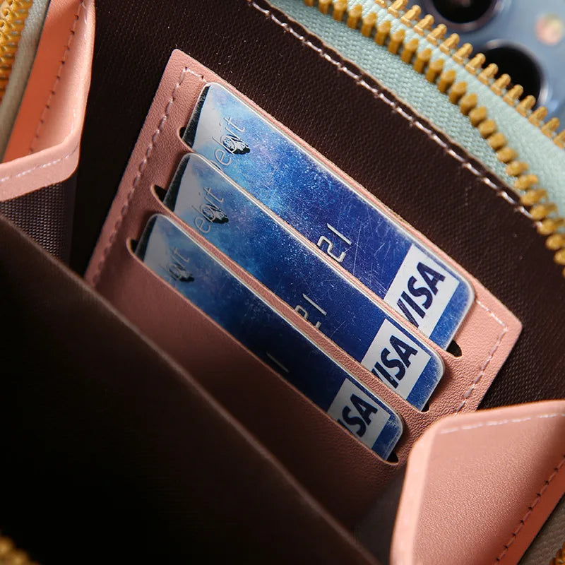 Sac à main en cuir souple téléphone portable pour femmes