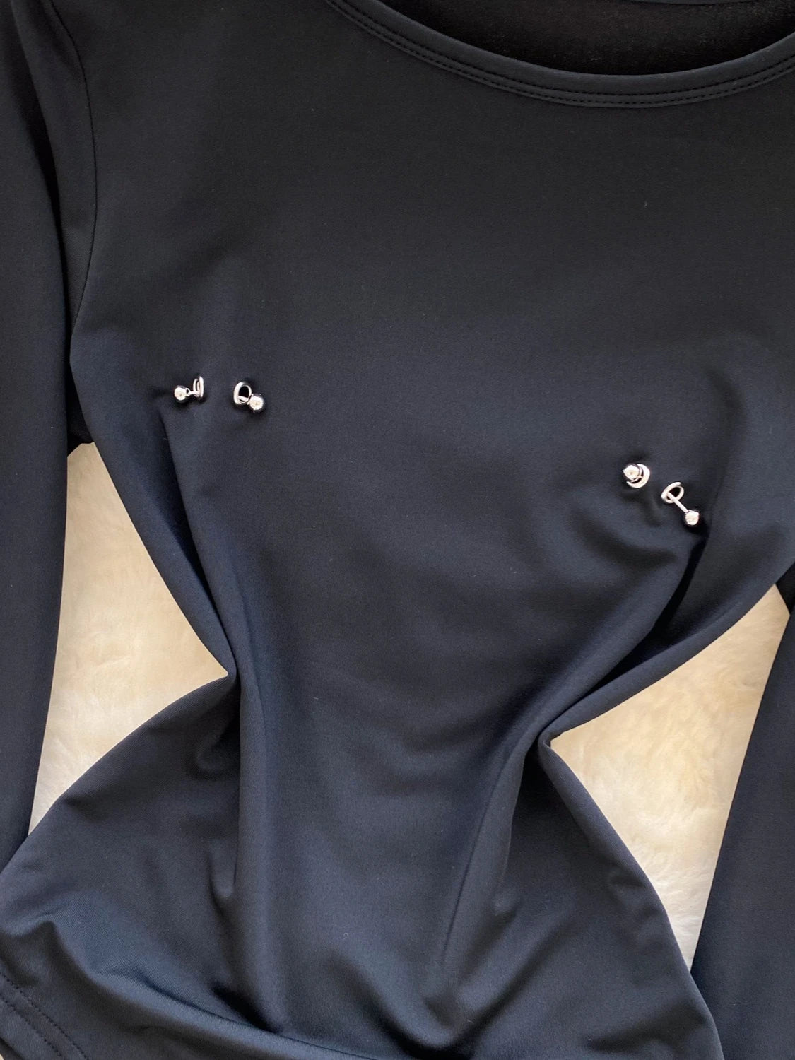 Body sexy noir à manches longues pour femmes