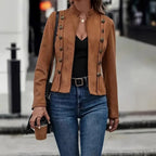 Veste en similicuir pour femmes