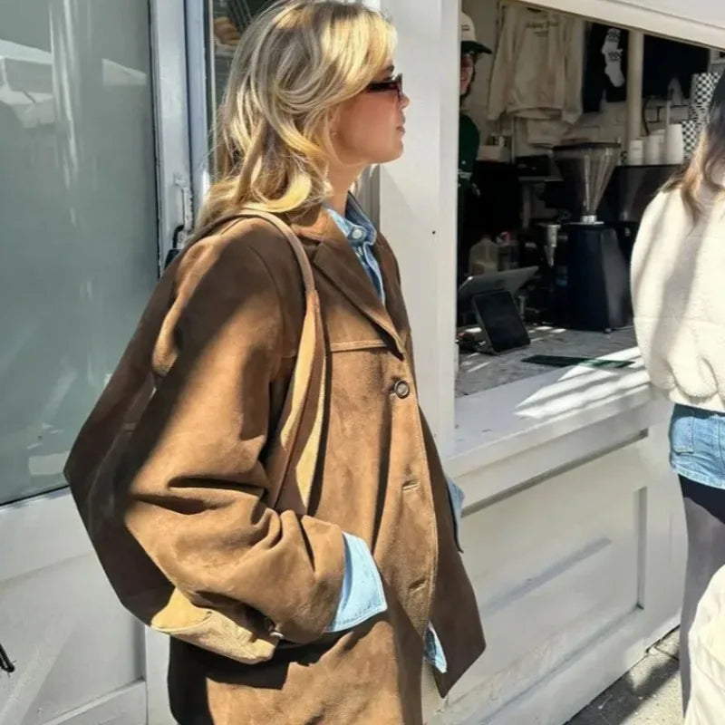 Blazer d'automne vintage pour femmes