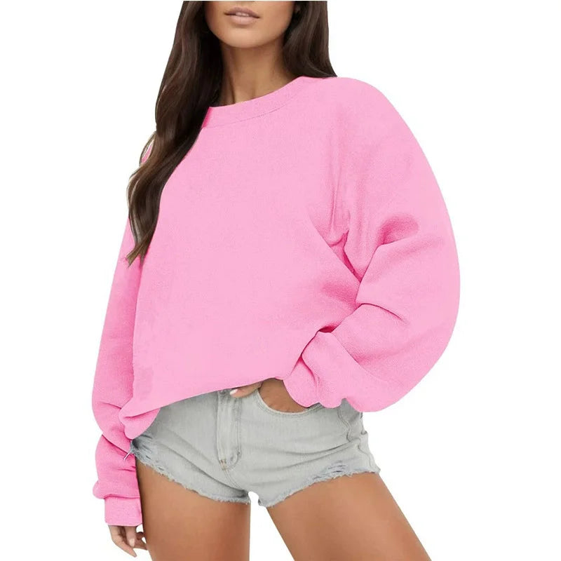 Pull décontracté couleur unie pour femmes