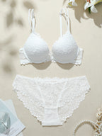 Ensemble de lingerie en dentelle soutien-gorge push-up, soutien-gorge sexy et culottes pour femmes