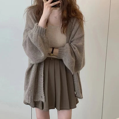 Cardigan Fin en Mohair Femme – Chic et Décontracté