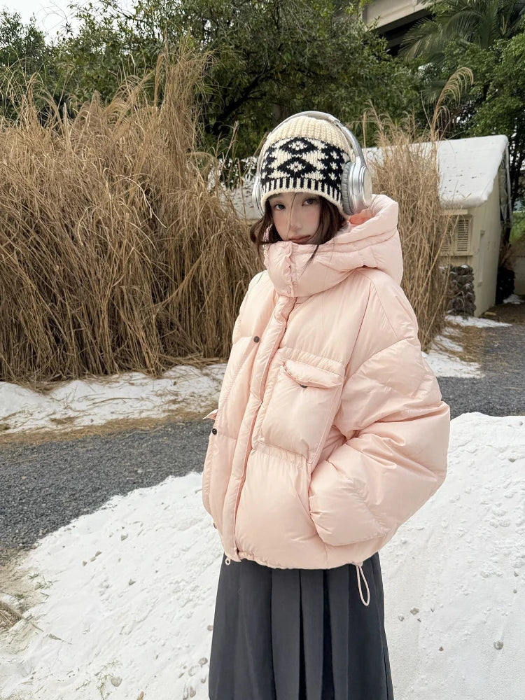 Doudoune courte polyvalente à capuche pour femmes