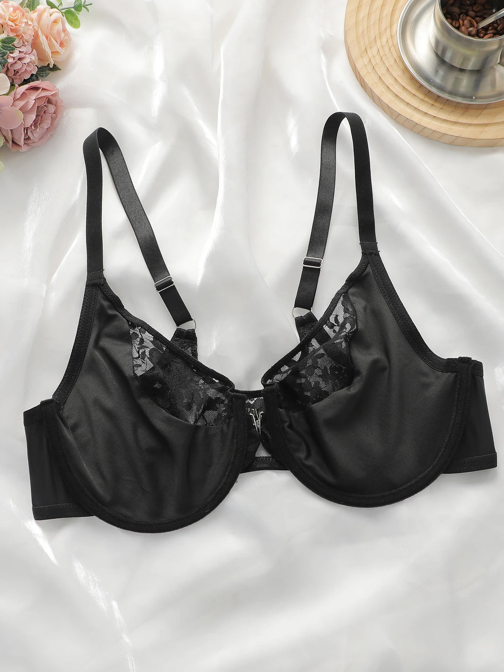 Soutien-gorge en dentelle avec boucle avant pour femmes
