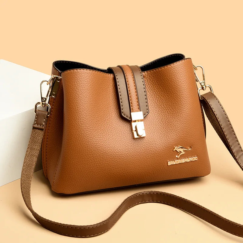 Sac seau en cuir souple pour femmes
