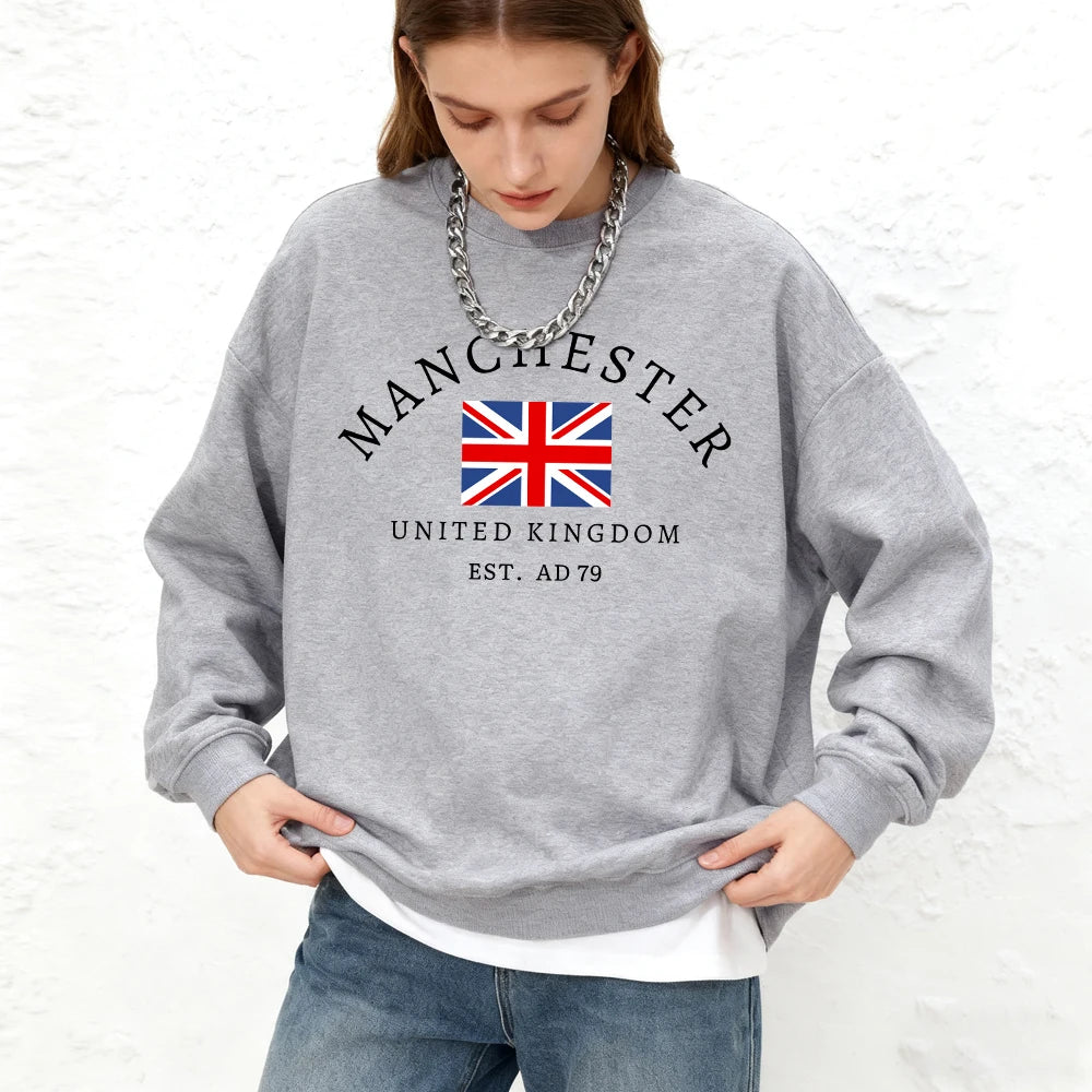 Sweat-shirt à capuche à col ras du cou pour femmes
