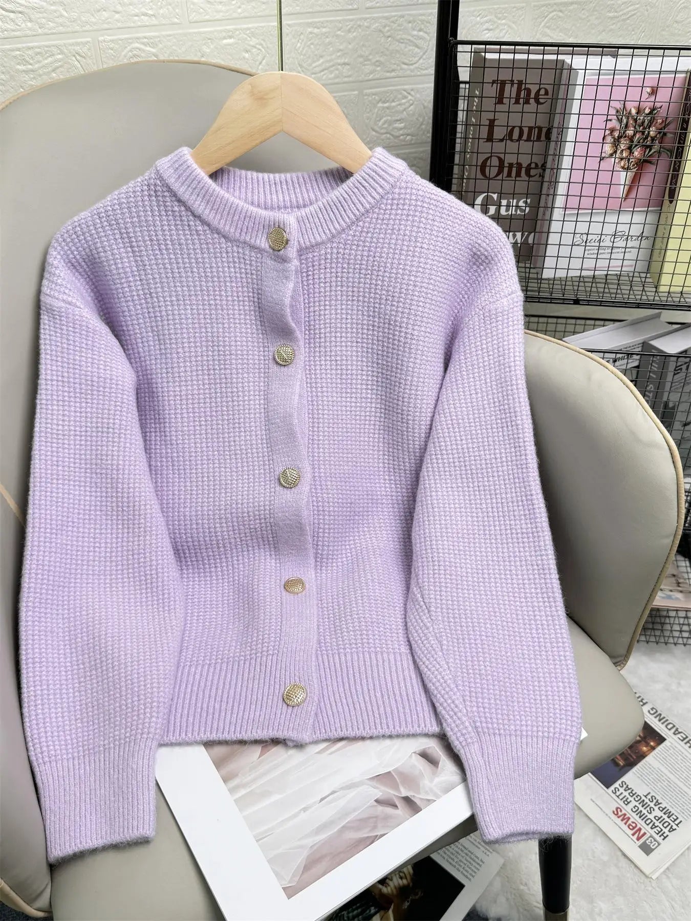 Cardigan en tricot ajouré pour femmes
