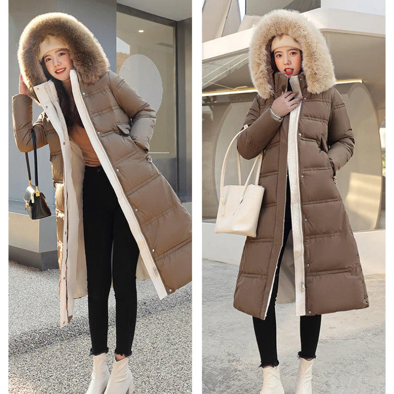 Parka en coton duveteux pour femmes