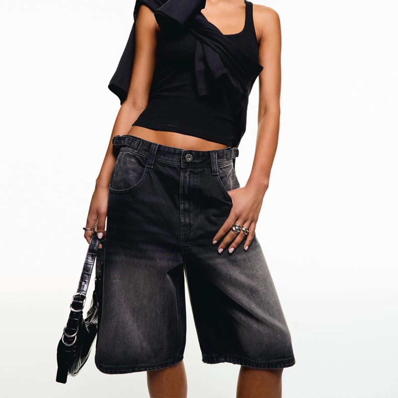 Jean ample taille moyenne pour femmes
