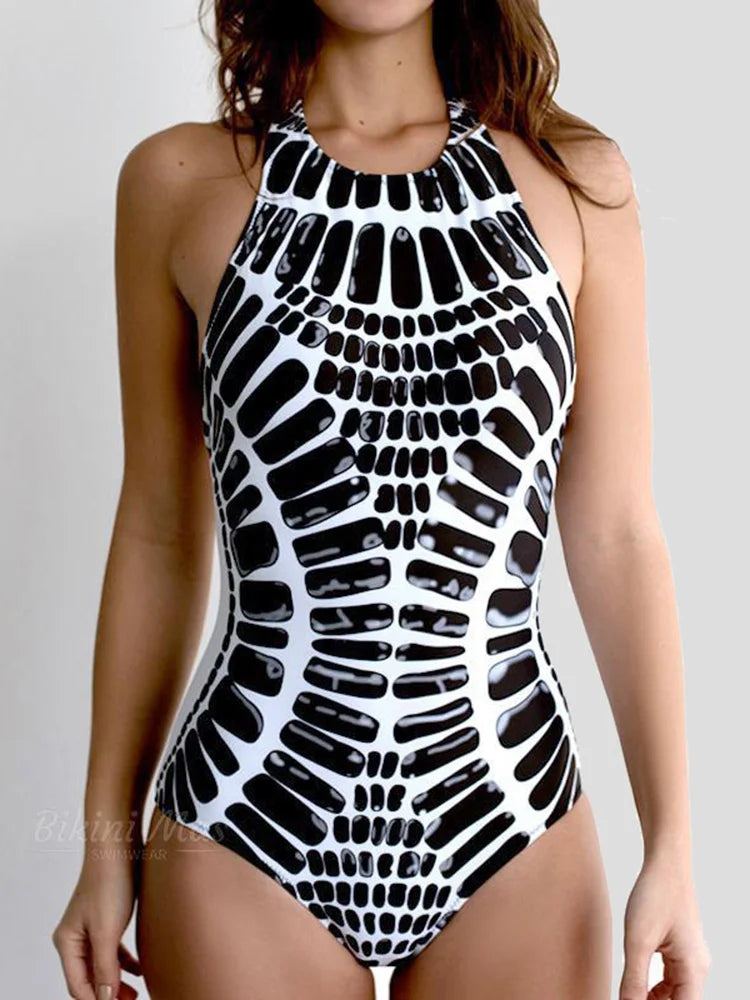 Maillot de bain une pièce imprimé pour femmes