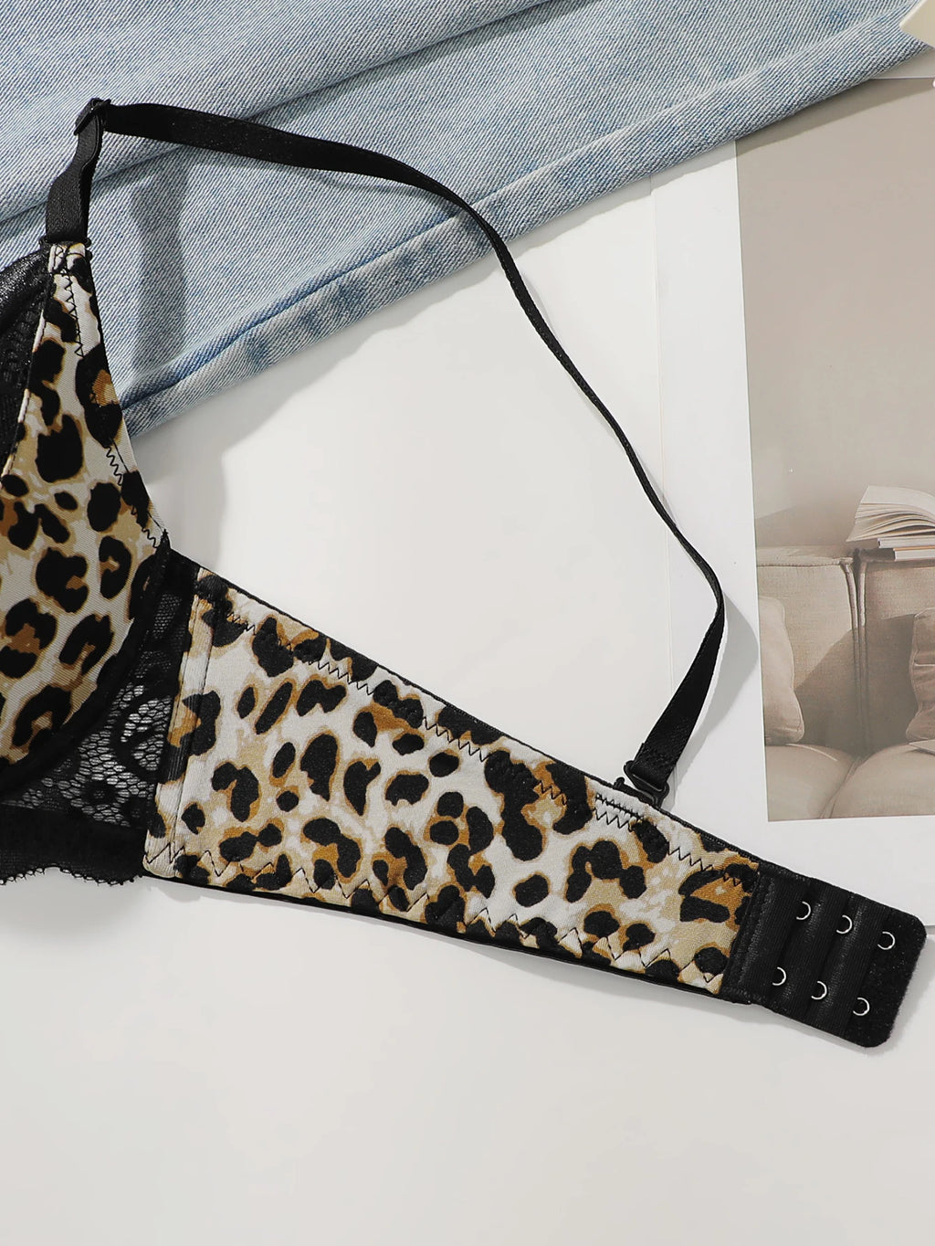 Soutien-gorge sexy en dentelle imprimé léopard pour femmes