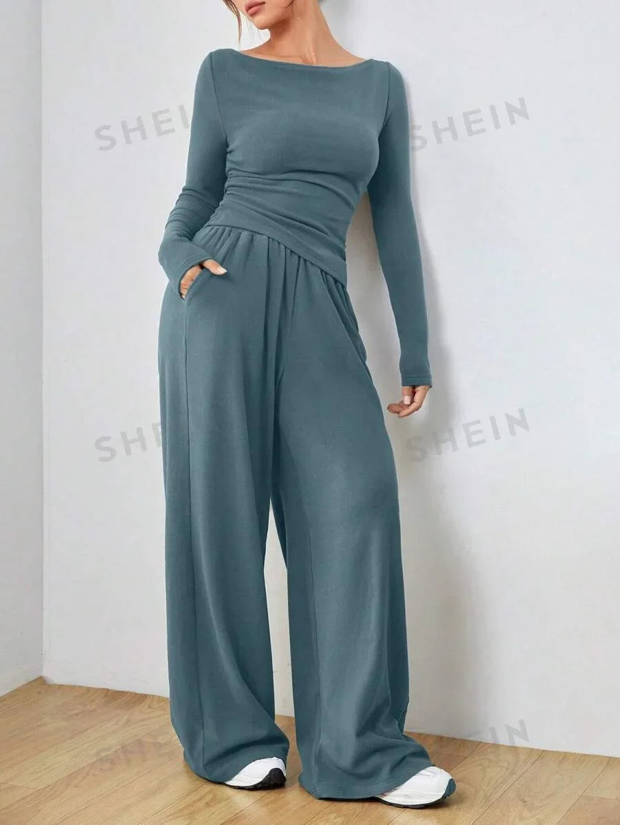 Ensembles deux pièces décontracté pantalons amples pour femmes