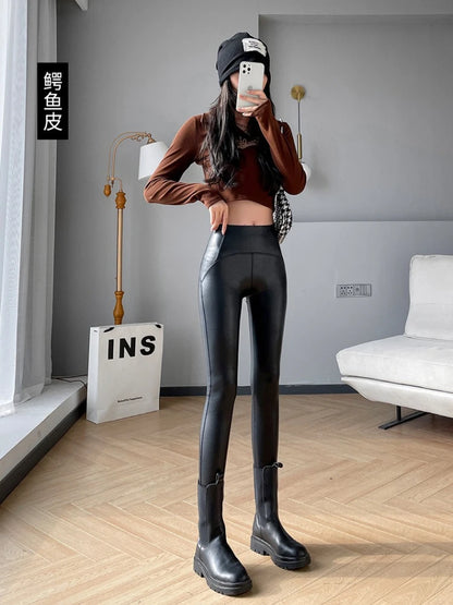 Legging Doublé Molleton Femme – Similicuir Extensible