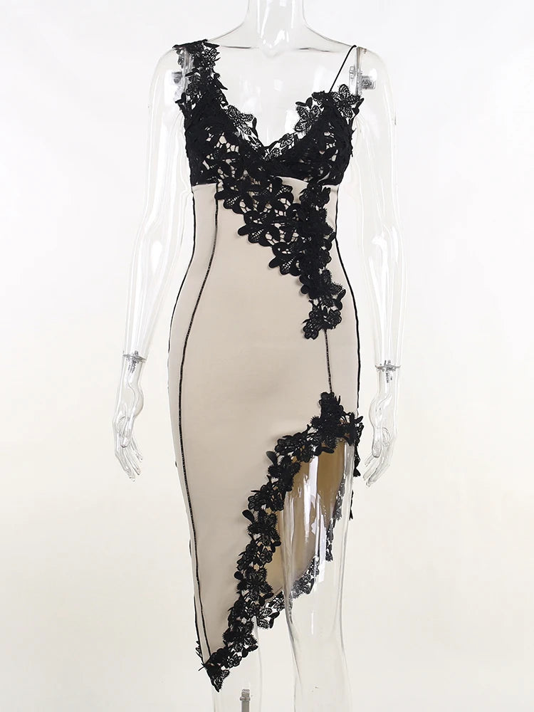 Robe de soirée avec dentelle pour femmes