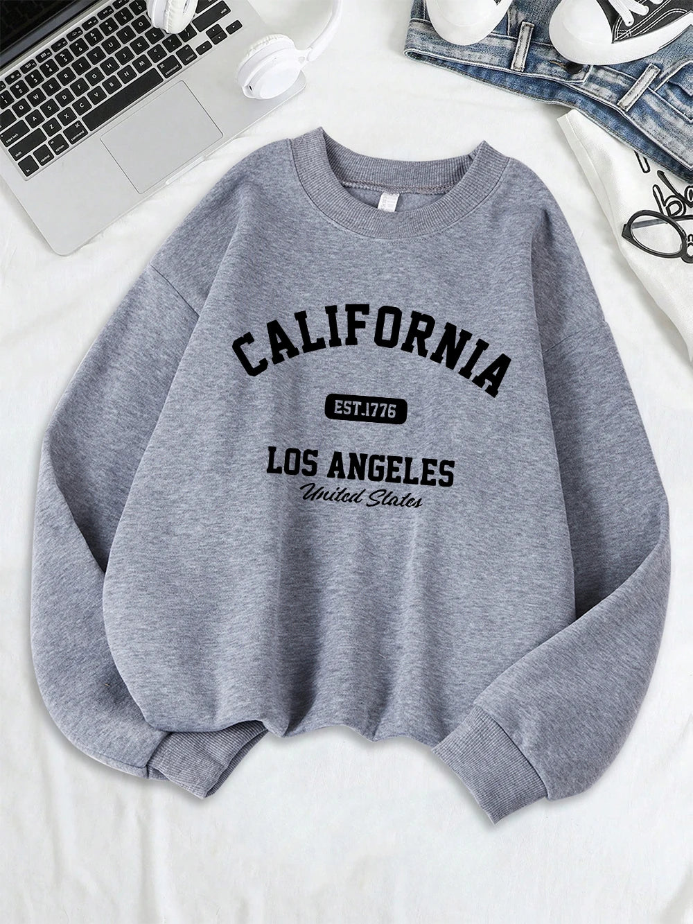 Sweat-shirts Imprimés Californie Los Angeles Est 1776 pour femmes