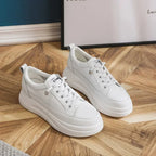Baskets en cuir véritable respirante pour femmes