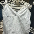Top en dentelle en fibre de coton à col en V pour femmes