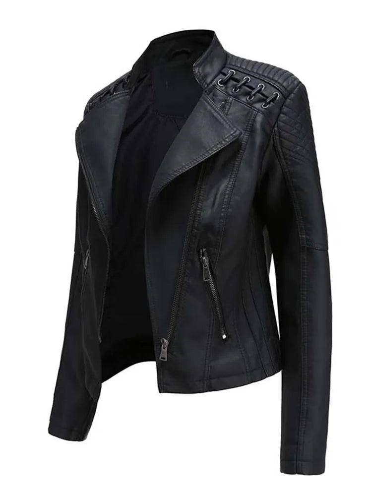 Veste en cuir Slim pour femmes