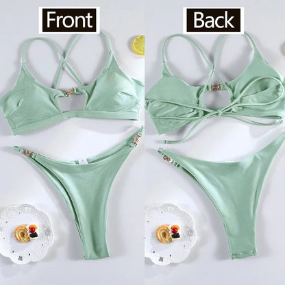 Bikini Push-Up Femme – Couleur Unie
