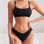 Ensemble glace soie sans couture sans fil soutien-gorge et string pour femmes