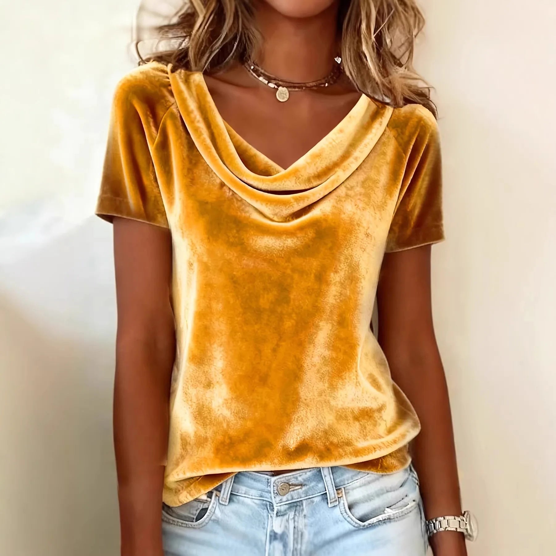 T-shirts amples décontractés de couleur unie pour femmes