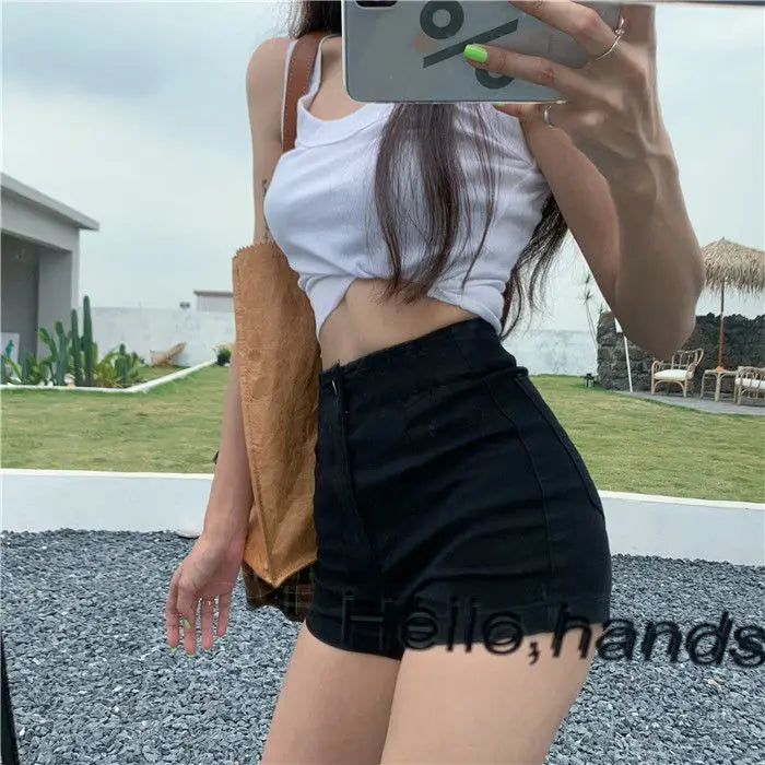 Short en jean  court taille haute sexy pour femmes