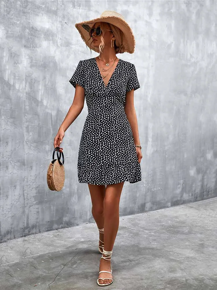 Robe d'été courte style Boho pour femmes