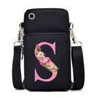 Sac à bandoulière série lettres Sakura rose pour téléphone portable pour femmes