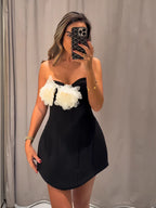 Robe bustier mini fleurie d'été pour femmes