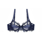 Ensemble de soutien-gorge transparent en dentelle avec nœud ultra-fin et culotte pour femmes