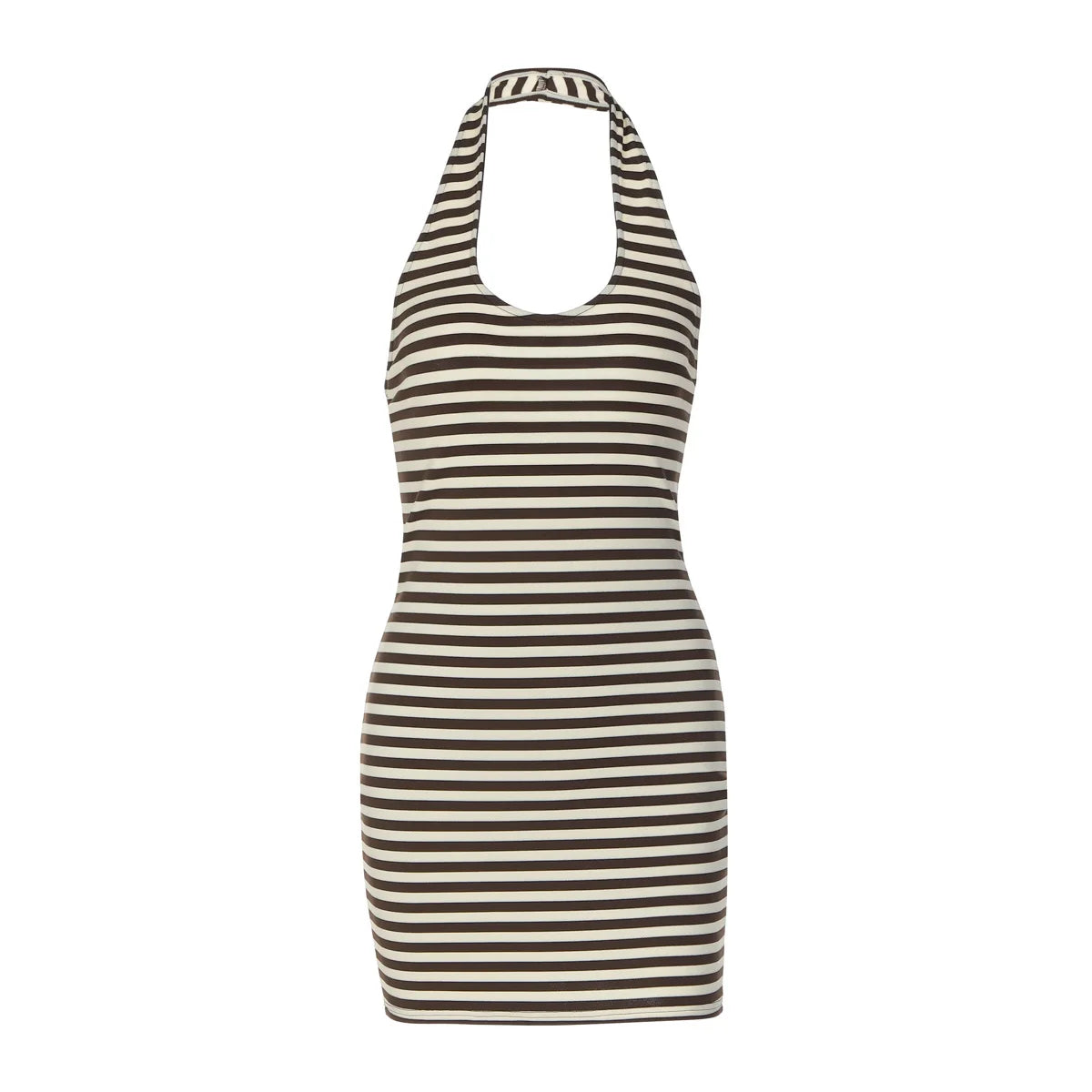Robe courte femme moulante à rayures
