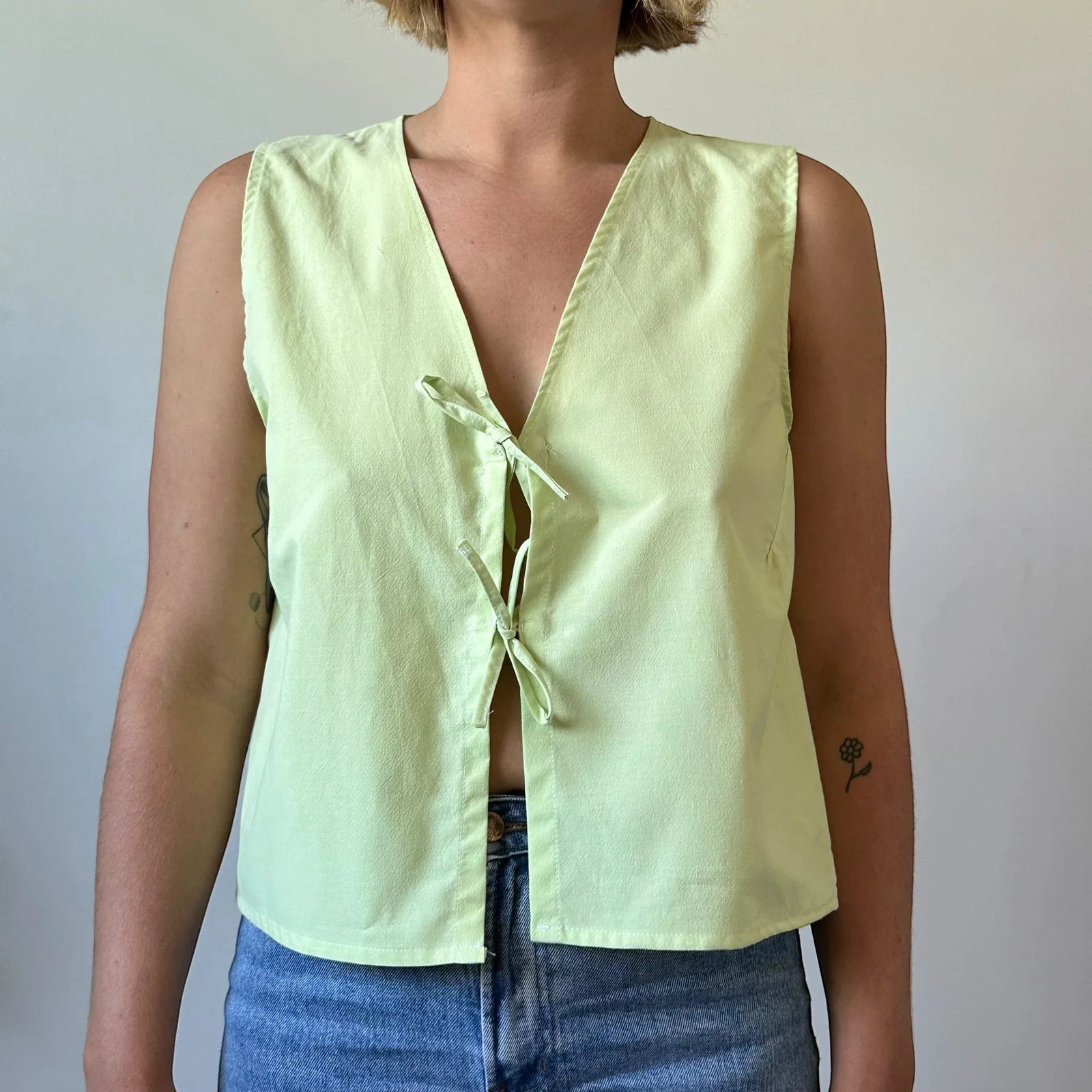 Débardeur à nouer devant style cottage français pour femmes