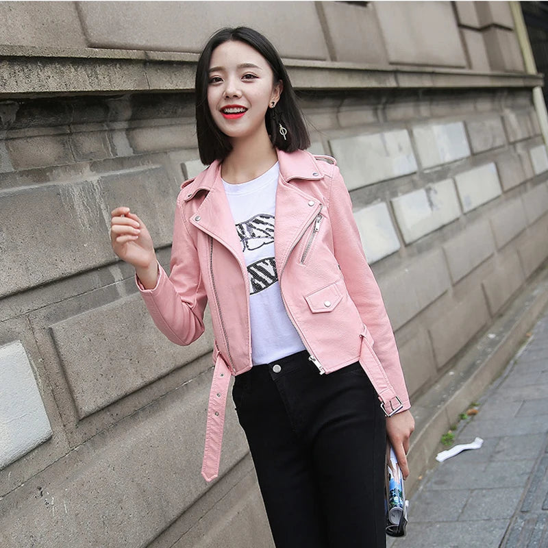 Blouson en similicuir PU femmes
