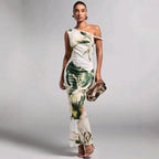 Robe longue décontractée à imprimé floral, sans manches pour femmes