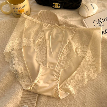 Culotte en Dentelle Taille Haute Femme