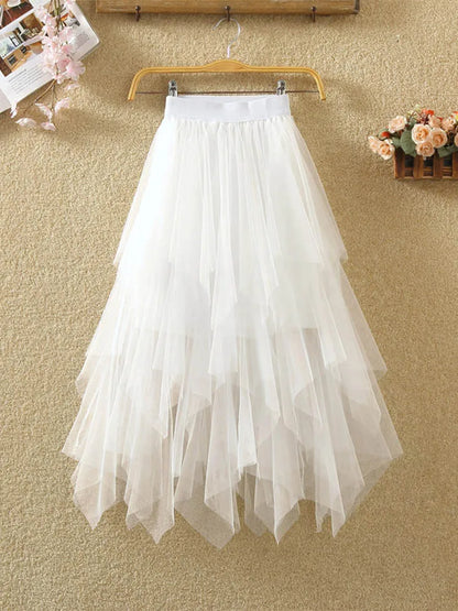 Jupe Femme en Tulle Plissé – Coupe Aérienne