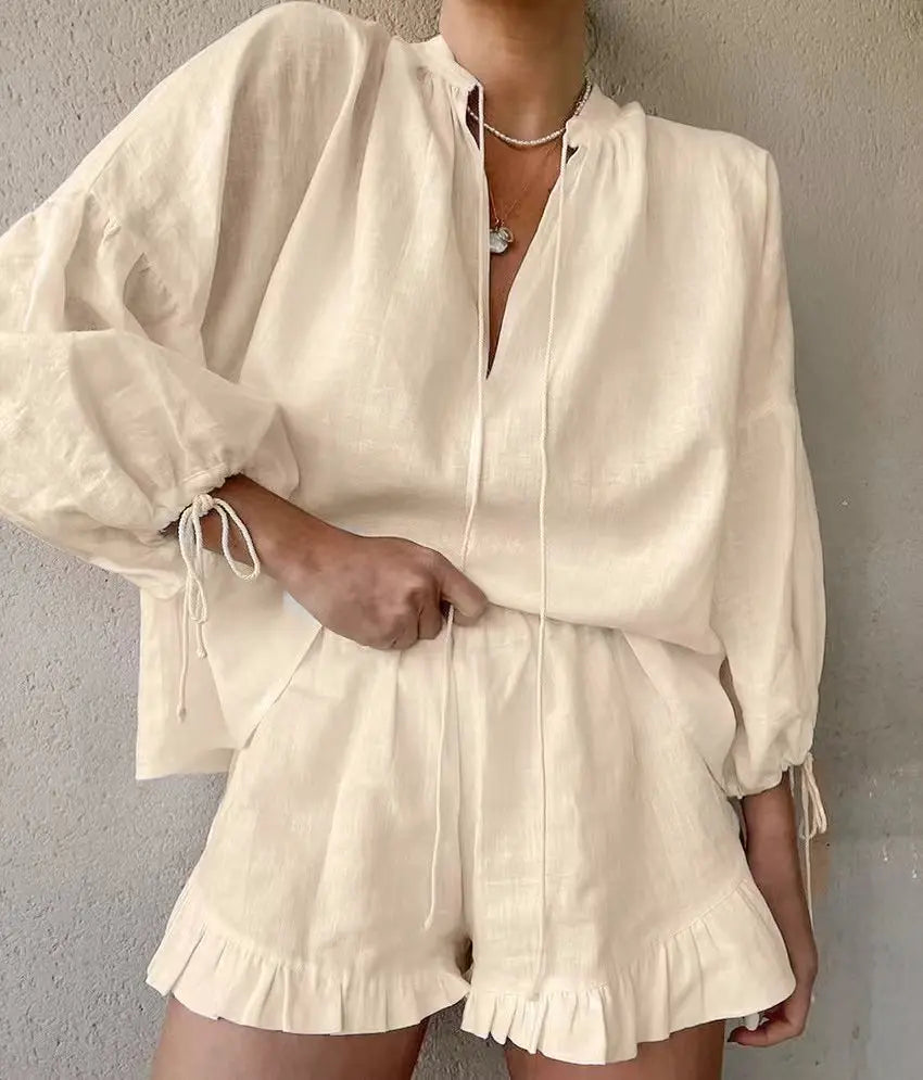 Ensembles pantalons courts et haut décontracté pour femmes
