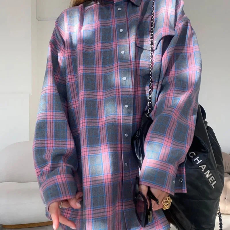 Chemise vintage à manches longues pour femmes