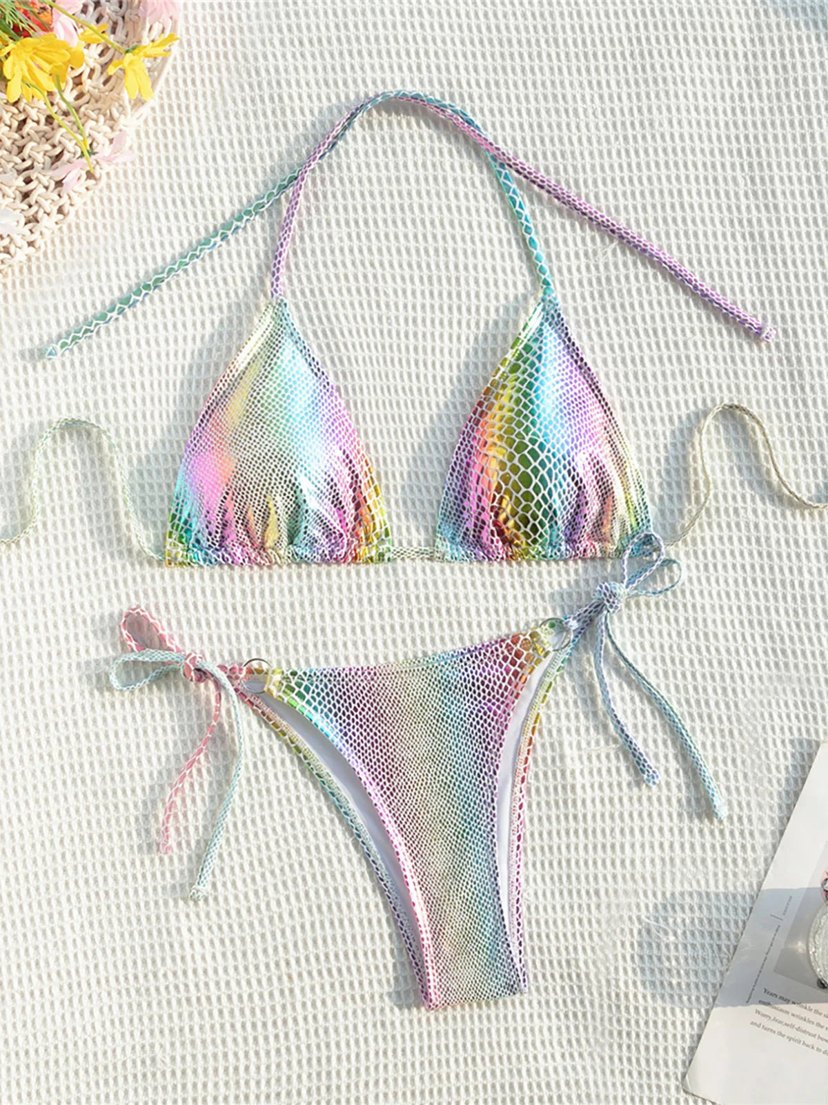 Maillot de bain deux pièces coloré pour femmes