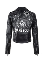 Veste courte en cuir Pu  pour femmes