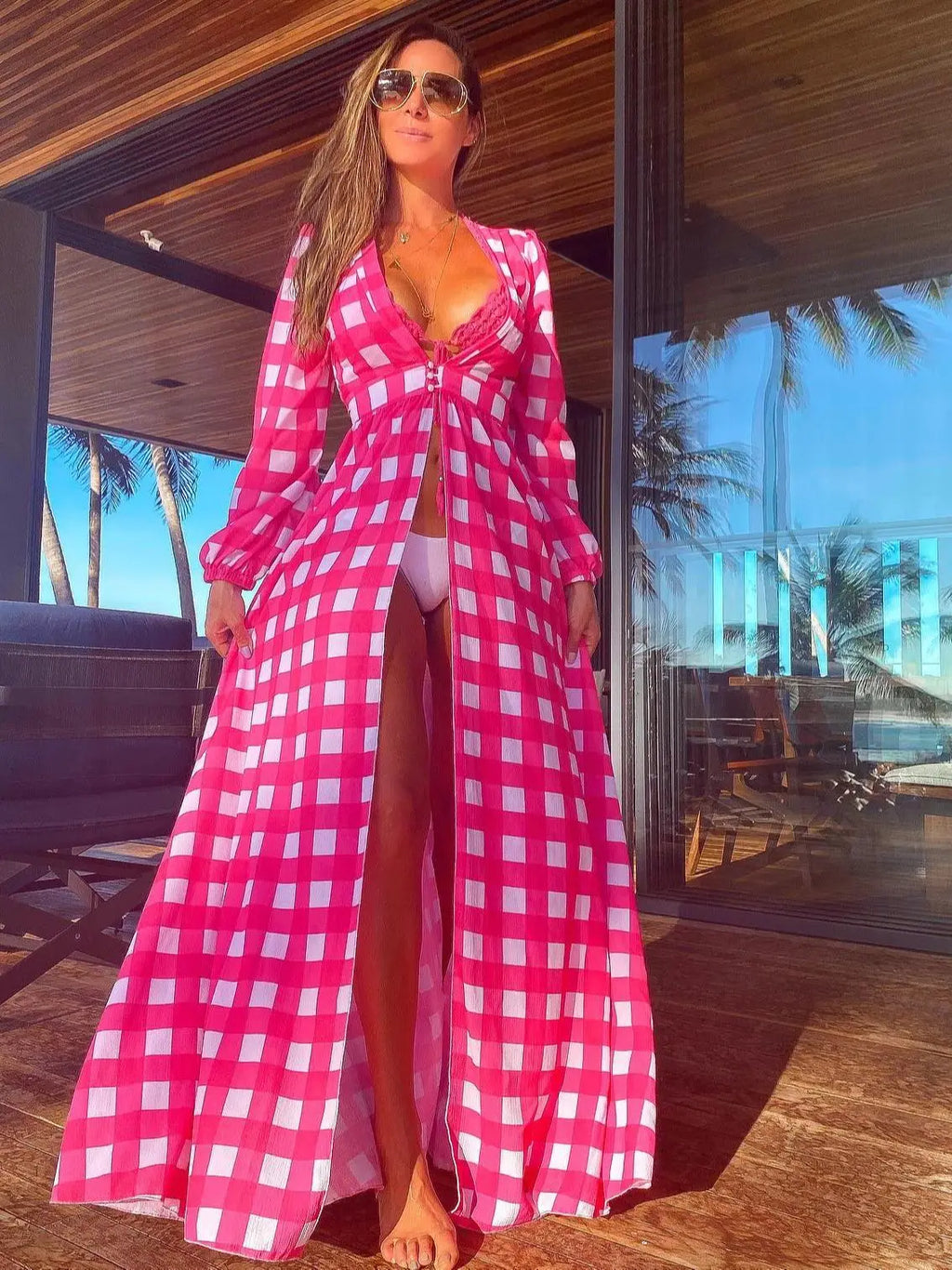 Robe de plage imprimée pour femmes