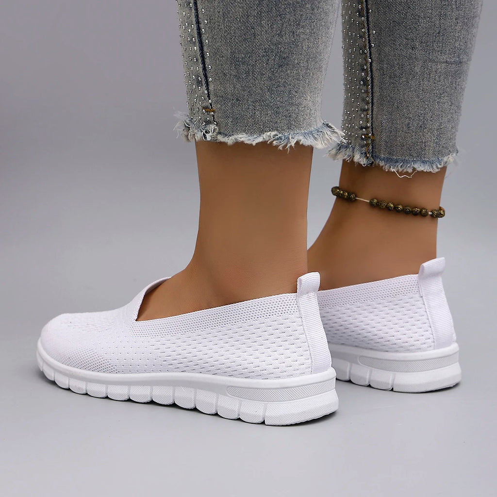 Chaussures plates d'été en maille respirante pour femmes